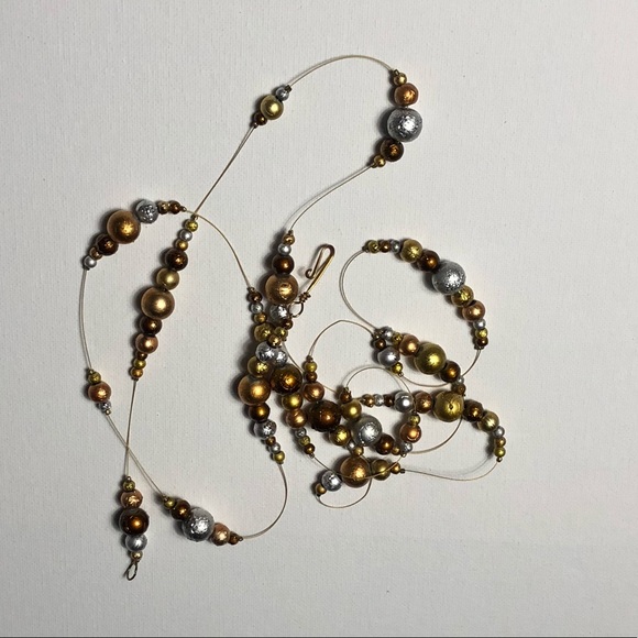 Gold Toned Bead Necklace and Earring Set - Picture 3 of 11